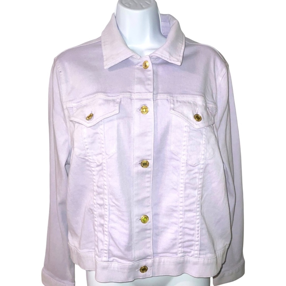 Michael Kors Light Quartz Cotton Denim Jacket Size XL